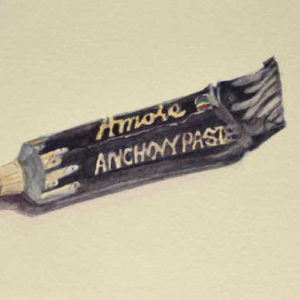 Watercolor Painting of Anchovy Paste